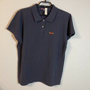 Vineyard Vines NWT RARE Women's Deep Blue Wing Logo Pique Polo Shirt, XLarge